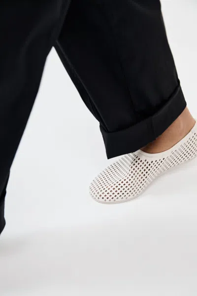 St Agni Perforated Ballet Flat In White