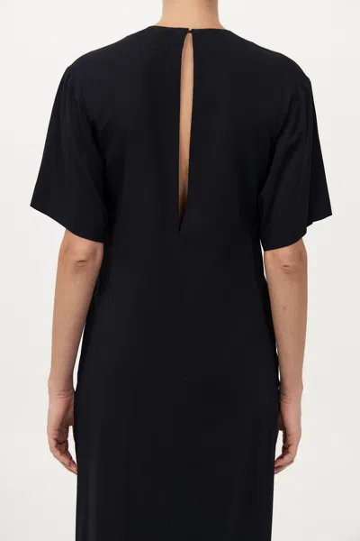 St Agni Crepe De Chine Maxi Dress In Black