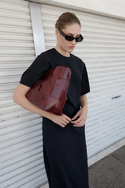 St Agni Crepe De Chine Maxi Dress In Black