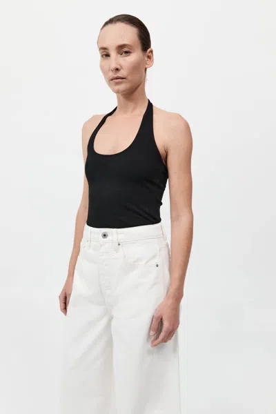 St Agni Fine Line Halter Top In Black