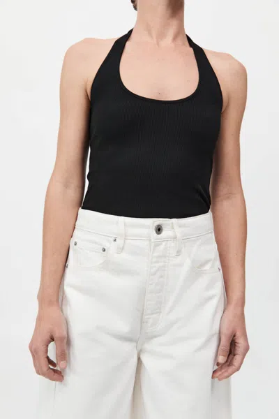 St Agni Fine Line Halter Top In Black