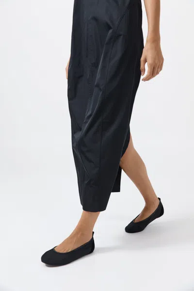 St Agni Satin Ballet Flat In Black