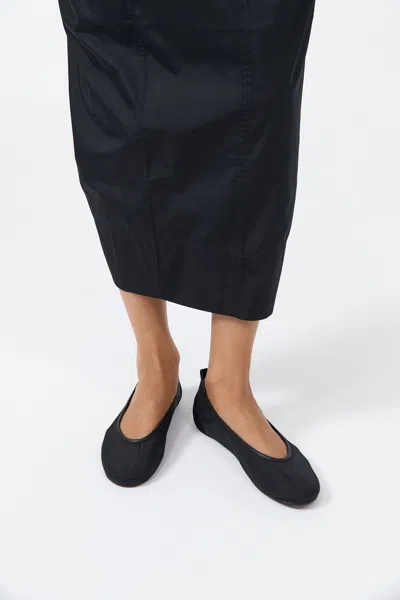 St Agni Satin Ballet Flat In Black
