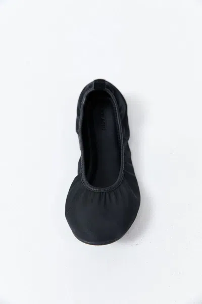 St Agni Satin Ballet Flat In Black