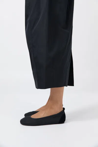 St Agni Satin Ballet Flat In Black