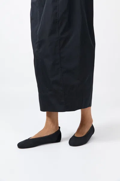 St Agni Satin Ballet Flat In Black