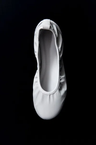 St Agni Satin Ballet Flat In White