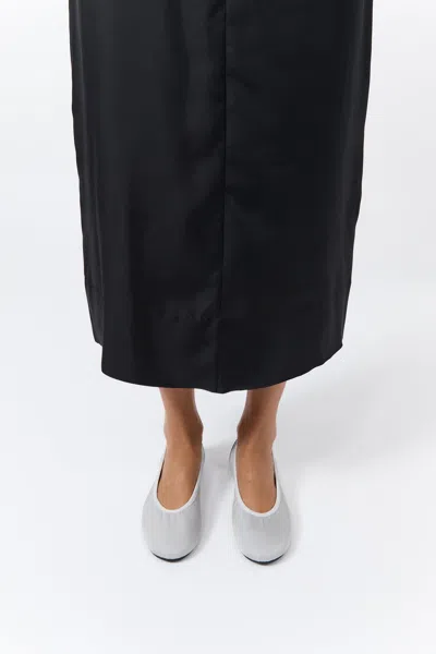 St Agni Satin Ballet Flat In White