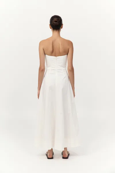 St Agni Sculpted Cotton Strapless Dress In Milk In Neutral