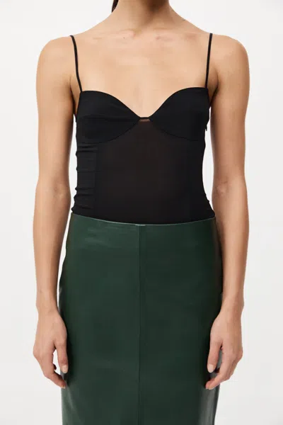 St Agni Silk Twill Cami In Black