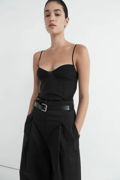 St Agni Silk Twill Cami In Black