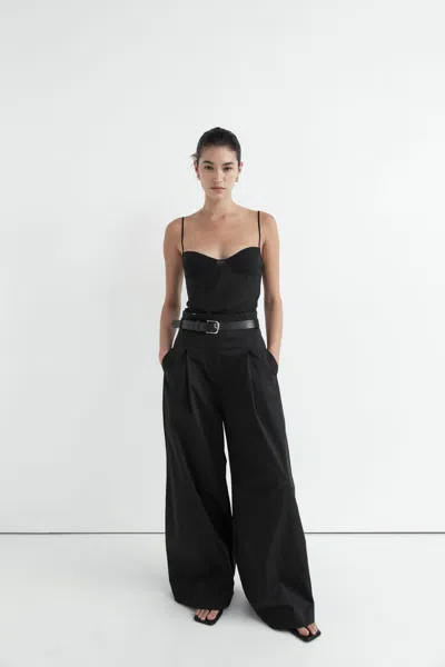 St Agni Silk Twill Cami In Black