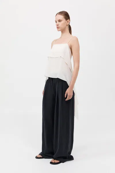 St Agni Silk Drape Top In White