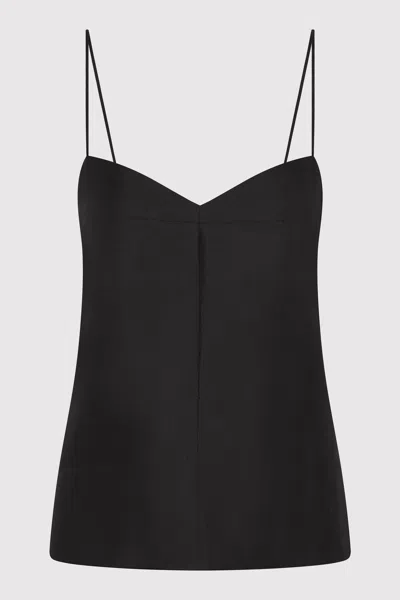 St Agni Silk Twill Cami In Black
