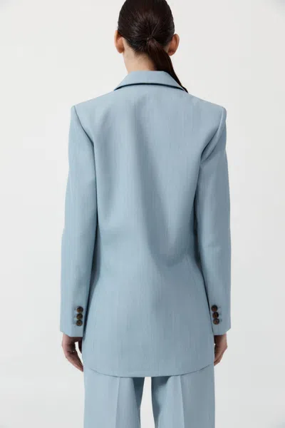 St Agni Single Button Tailored Blazer In Blue