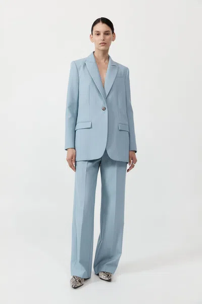 St Agni Single Button Tailored Blazer In Blue