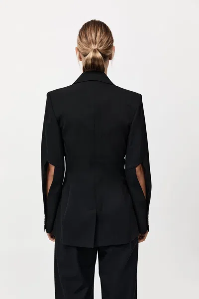 St Agni Slim Cut Out Blazer In Black