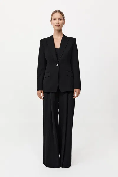 St Agni Slim Cut Out Blazer In Black