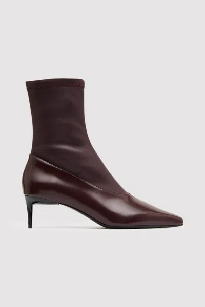 St Agni Sock Ankle Boot In Burgundy