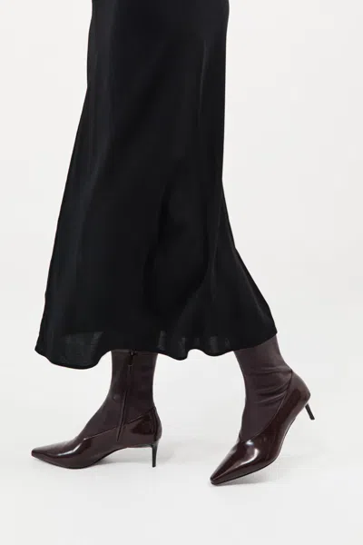 St Agni Sock Ankle Boot In Burgundy