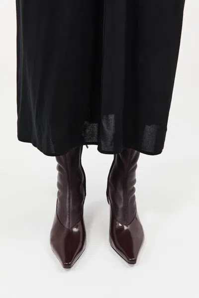 St Agni Sock Ankle Boot In Burgundy