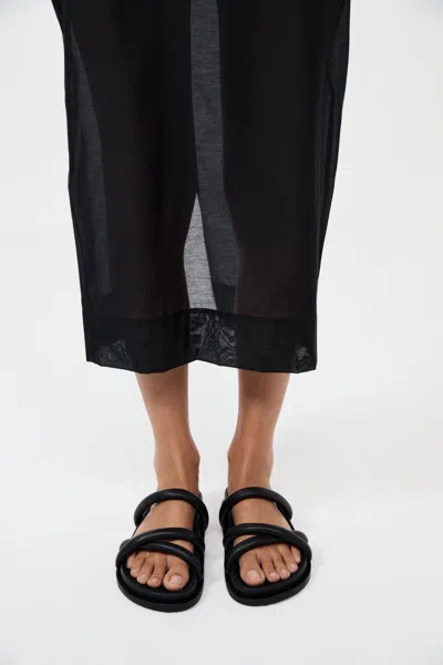 St Agni Soft Cross Strap Slide In Black