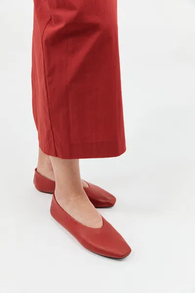 St Agni Soft Glove Ballet Flat In Red