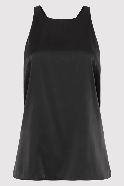 St Agni Soft Silk Suspender Top In Black