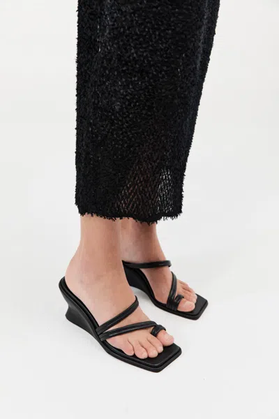 St Agni Soft Strap Contour Wedge In Black