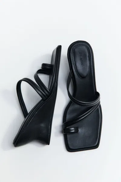 St Agni Soft Strap Contour Wedge In Black