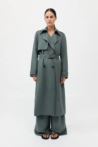 St Agni Soft Tailored Trench In Green