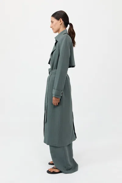 St Agni Soft Tailored Trench In Green