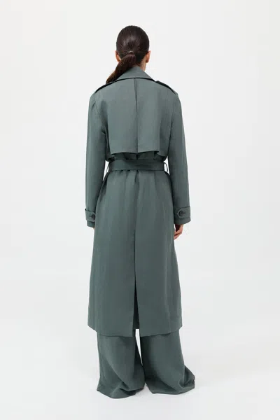 St Agni Soft Tailored Trench In Green