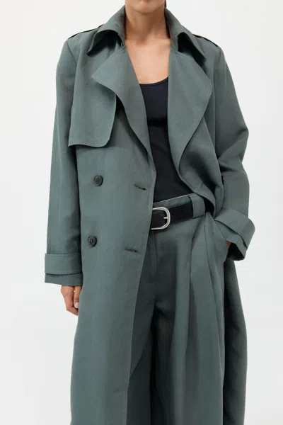 St Agni Soft Tailored Trench In Green
