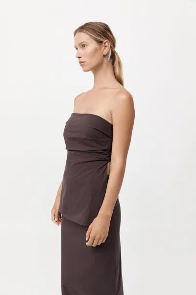 St Agni Tie-back Cotton-nylon Strapless Top In Purple