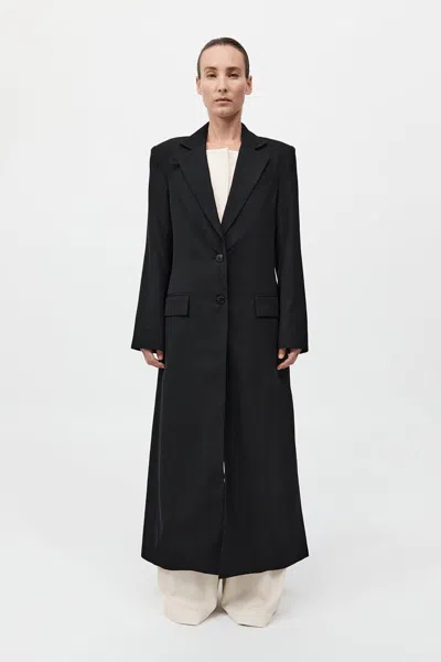 St Agni Tailored Maxi Coat In Black