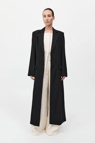 St Agni Tailored Maxi Coat In Black