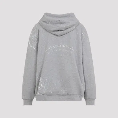Acne Studios Womens Grey Melange Internal-fleece Relaxed-fit Cotton-blend Hoodie Xs In Gray