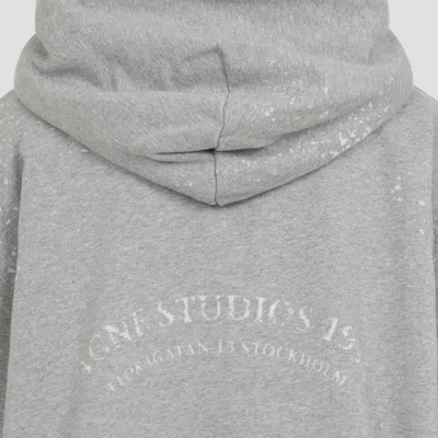 Acne Studios Womens Grey Melange Internal-fleece Relaxed-fit Cotton-blend Hoodie Xs In Gray