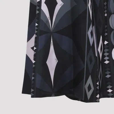 Pucci Geometric High Waist Wide Leg Trousers In Blue