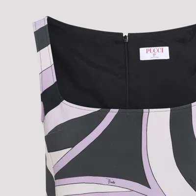 Pucci Backless Mini Dress Abstract Pattern In Purple