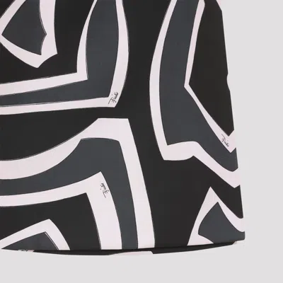 Pucci High Waist Abstract Pattern Mini Skirt In Black