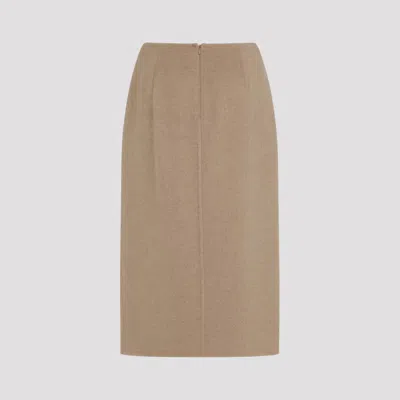 Max Mara Curzio Pencil Skirt Fibbia In Sand