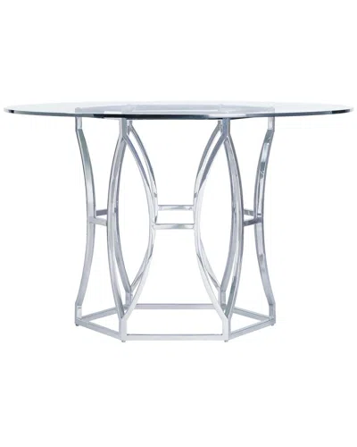 Bernhardt Argent Round Dining Table In Silver