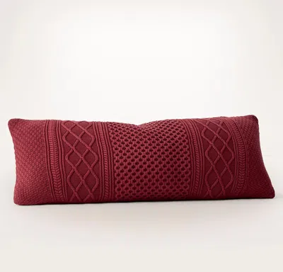 Boll & Branch Aran Cable Organic Cotton Decorative Pillow In Red