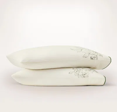 Boll & Branch Signature Embellished Pillowcase Set In White