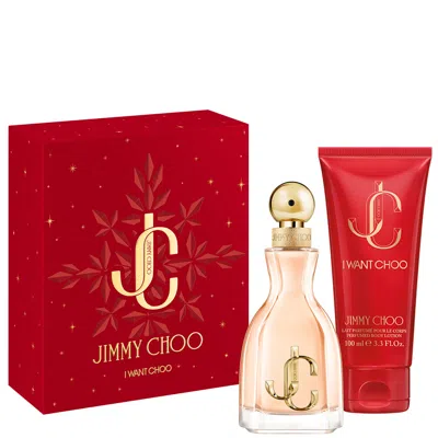 Jimmy Choo Womens I Want Choo Eau De Parfum And Body Lotion Gift Set In Transparent