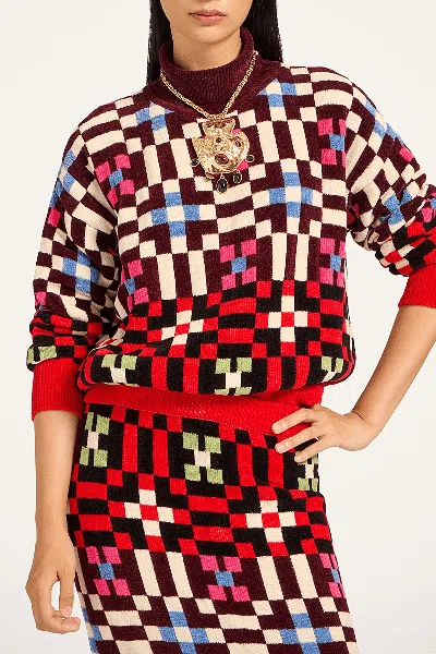 La Doublej Geometric-pattern Sweater In Multi