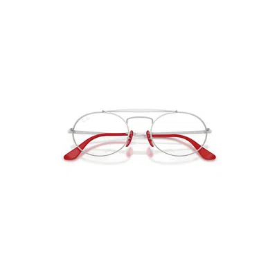 Ray Ban Rb3775vm Optics Scuderia Ferrari Collection Eyeglasses Silver Frame Clear Lenses Polarized 51-20 In Silver