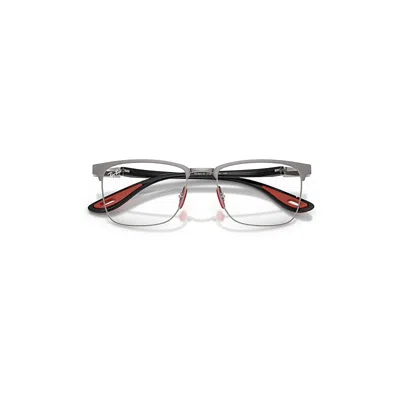 Ray Ban Rb6621m Optics Scuderia Ferrari Collection Eyeglasses Black Frame Clear Lenses Polarized 54-19 In Black